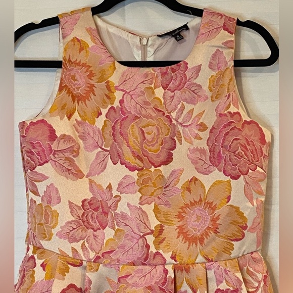 Alison Andrews floral jacquard fit and flare sleeveless Cottagecore dress Small - Picture 5 of 10